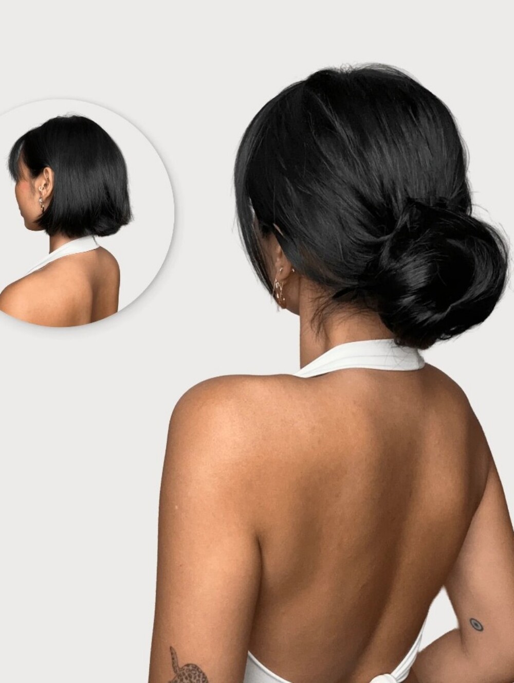 INH Hair Sofia dark brown mini clip on hair bun extension